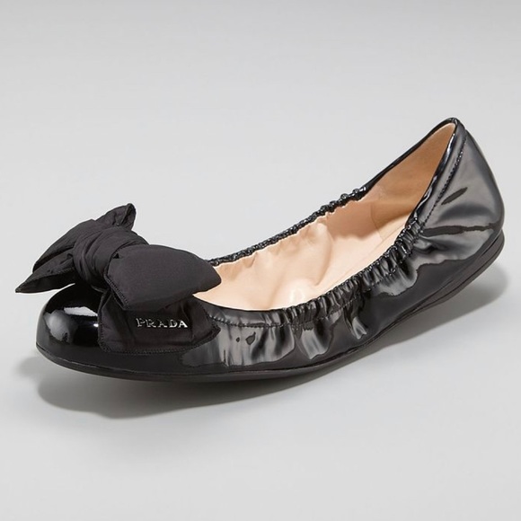 Prada Shoes - Prada “Big Bow” Calzature Donna Vernice Flat